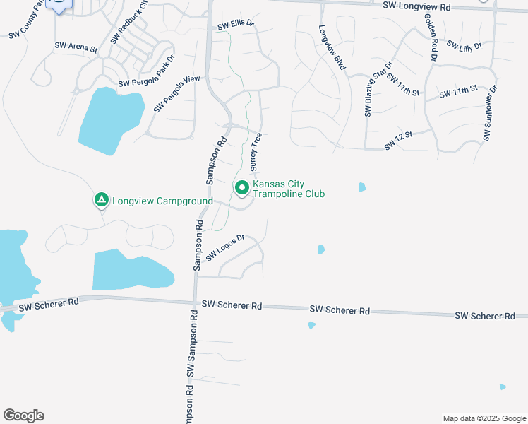map of restaurants, bars, coffee shops, grocery stores, and more near 1408 Southwest Antiquity Drive in Lee's Summit