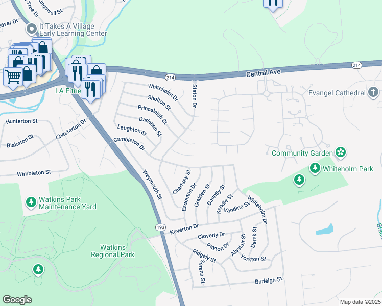 map of restaurants, bars, coffee shops, grocery stores, and more near 12812 Staton Court in Upper Marlboro