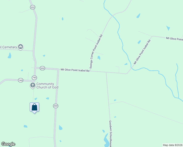 map of restaurants, bars, coffee shops, grocery stores, and more near 2856 Mount Olive Point Isabel Road in Bethel