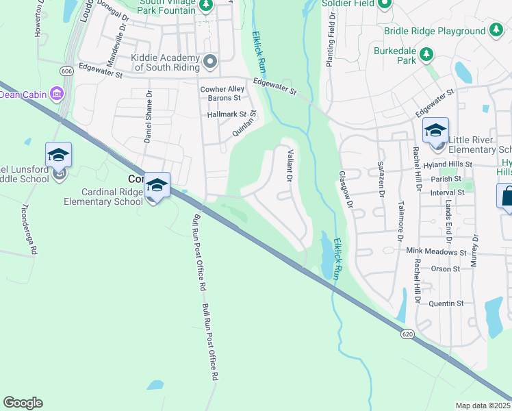 map of restaurants, bars, coffee shops, grocery stores, and more near 26089 Wendell Street in Chantilly