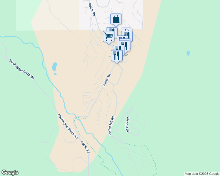 map of restaurants, bars, coffee shops, grocery stores, and more near in Mount Crested Butte