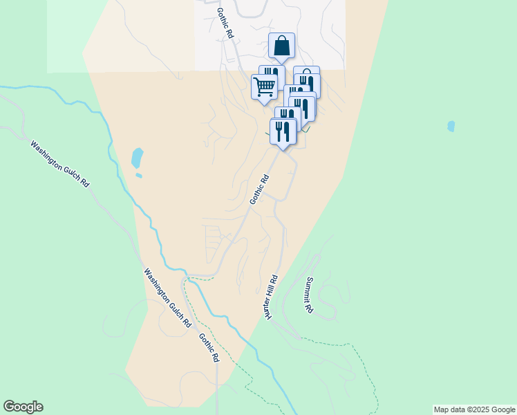 map of restaurants, bars, coffee shops, grocery stores, and more near in Mount Crested Butte