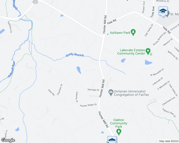 map of restaurants, bars, coffee shops, grocery stores, and more near 3810 Lake Ridge Court in Oakton