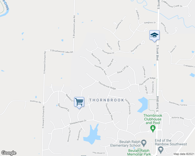 map of restaurants, bars, coffee shops, grocery stores, and more near 4919 Thornbrook Ridge in Columbia