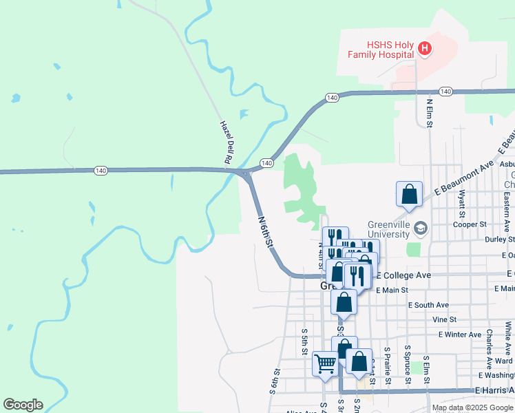 map of restaurants, bars, coffee shops, grocery stores, and more near 421 Mill Hill Road in Greenville