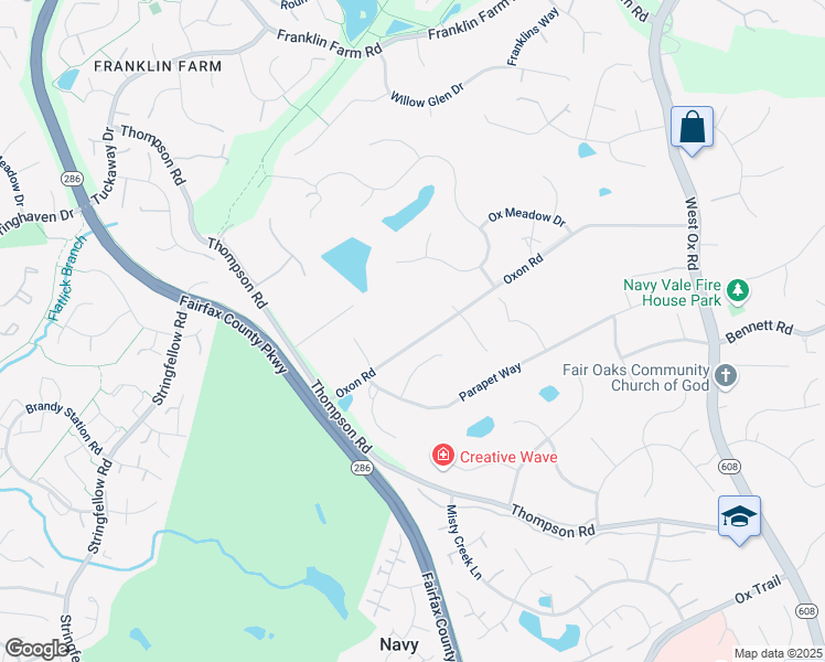 map of restaurants, bars, coffee shops, grocery stores, and more near 12900 Oxon Road in Herndon