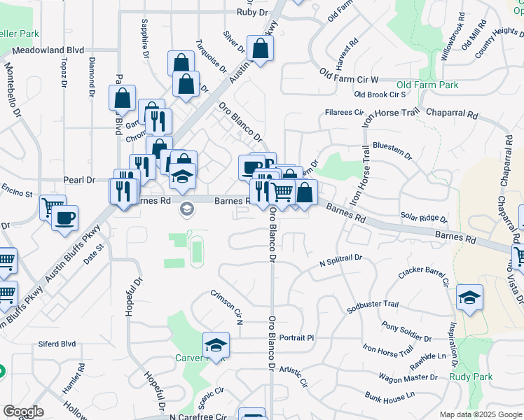 map of restaurants, bars, coffee shops, grocery stores, and more near in Colorado Springs
