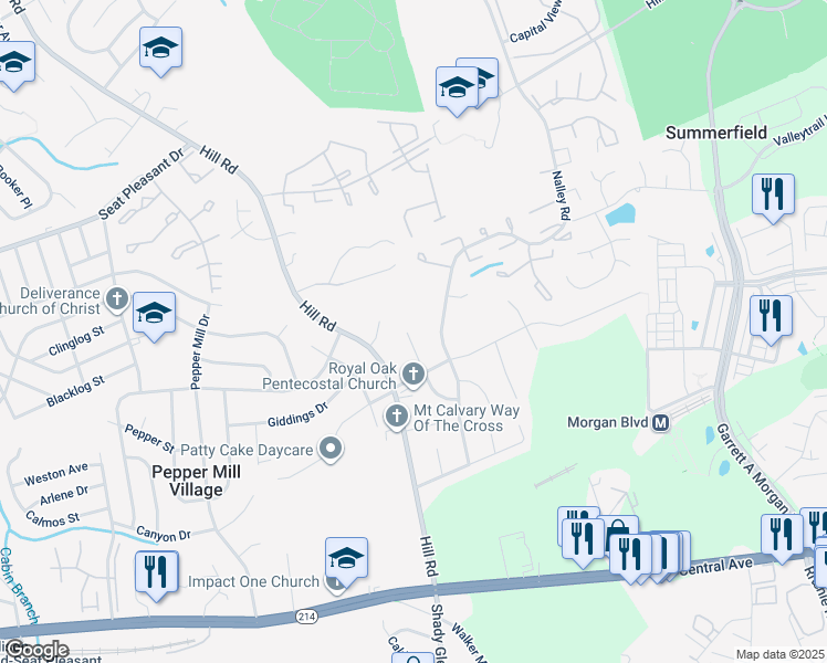 map of restaurants, bars, coffee shops, grocery stores, and more near 411 Stevenson Lane in Prince George's County