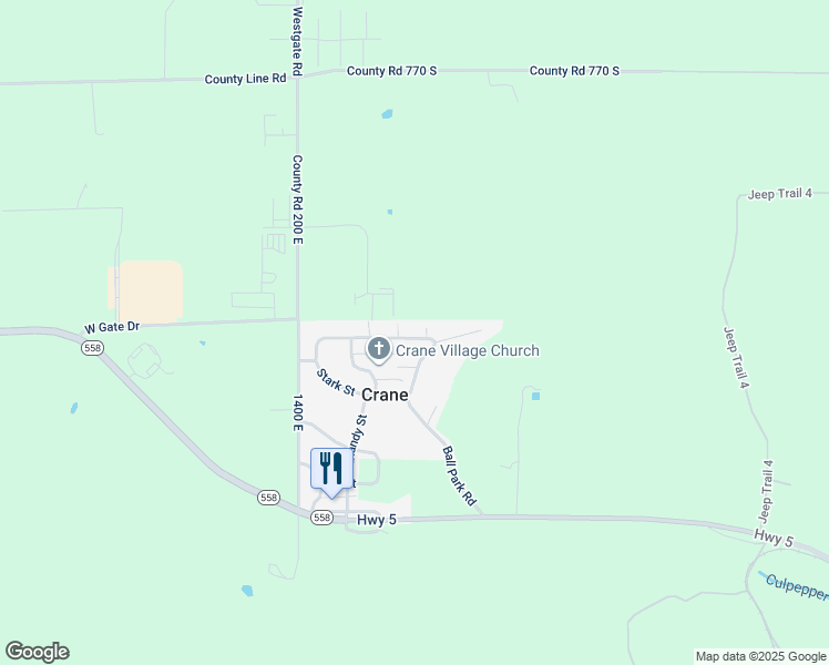 map of restaurants, bars, coffee shops, grocery stores, and more near 110 Larrimer Street in Crane