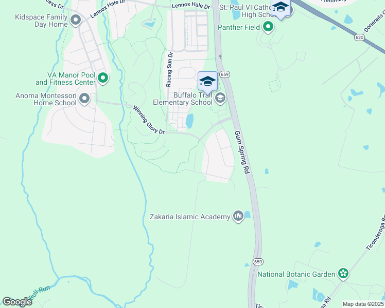 map of restaurants, bars, coffee shops, grocery stores, and more near 26069 Grazing Court in Aldie