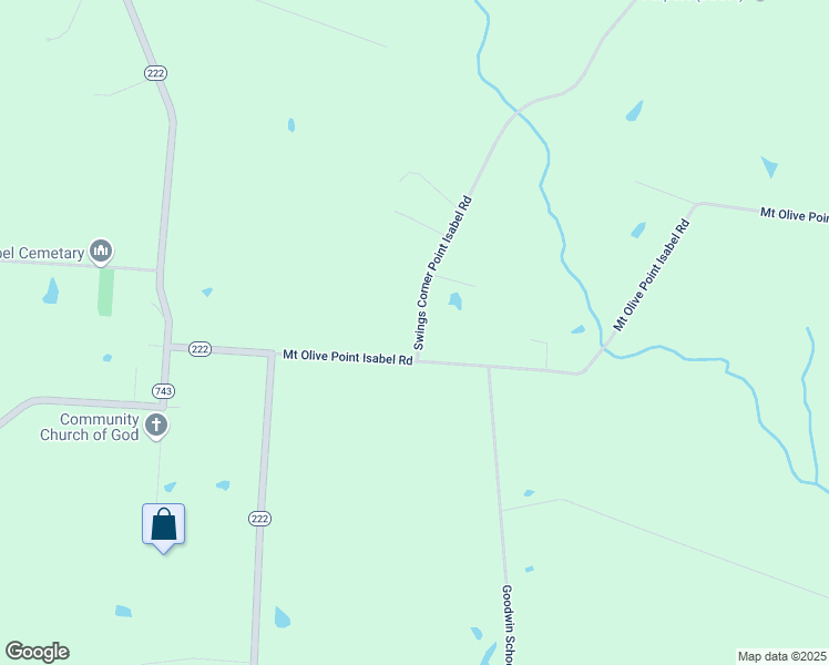 map of restaurants, bars, coffee shops, grocery stores, and more near 2856 Mount Olive Point Isabel Road in Bethel