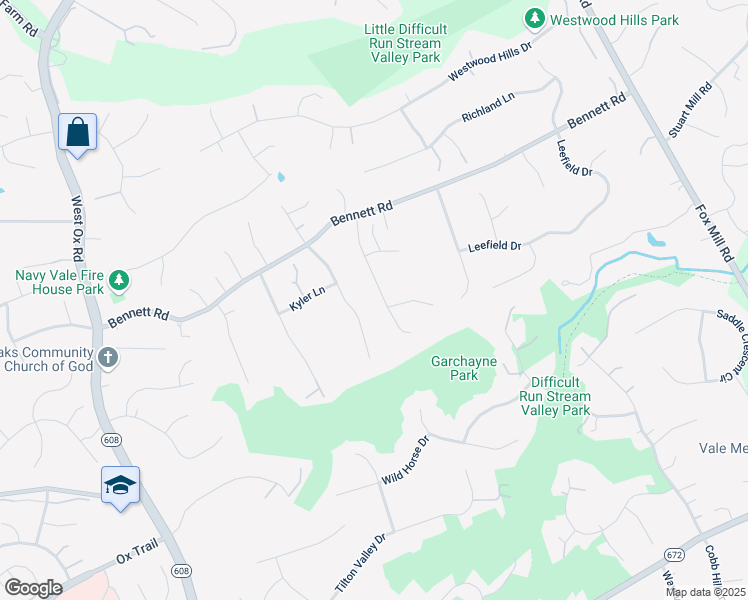 map of restaurants, bars, coffee shops, grocery stores, and more near 3170 Mary Etta Lane in Herndon