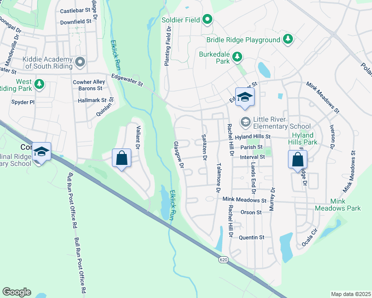 map of restaurants, bars, coffee shops, grocery stores, and more near 43328 Lochdon Lane in Chantilly
