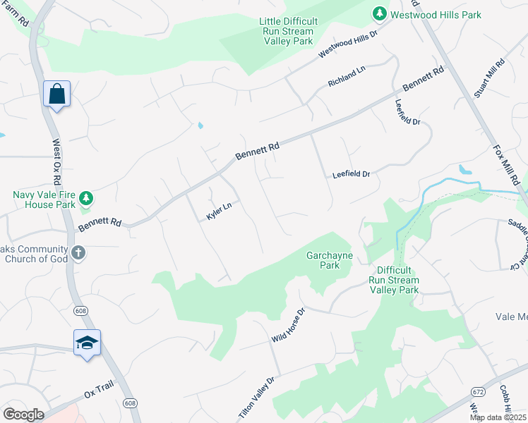 map of restaurants, bars, coffee shops, grocery stores, and more near 3170 Mary Etta Lane in Herndon