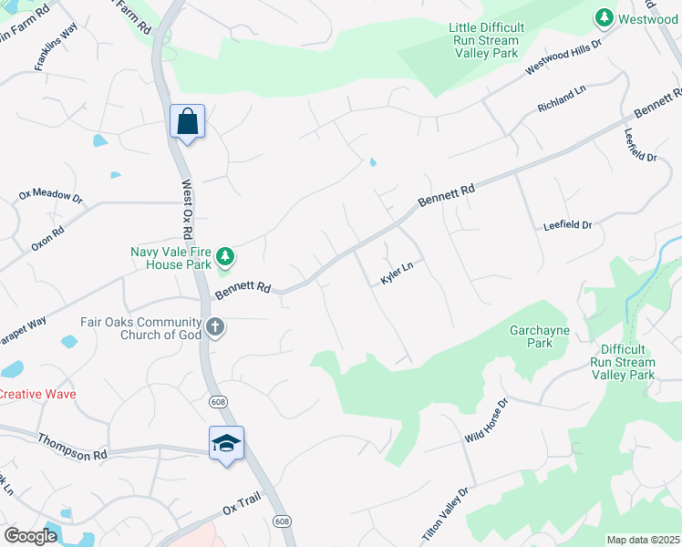 map of restaurants, bars, coffee shops, grocery stores, and more near 3202 Navy Drive in Herndon