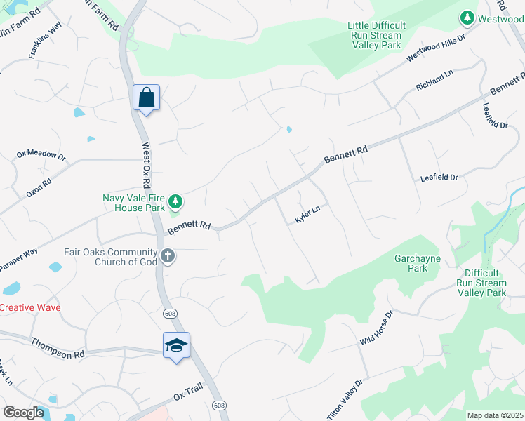 map of restaurants, bars, coffee shops, grocery stores, and more near 3202 Navy Drive in Herndon