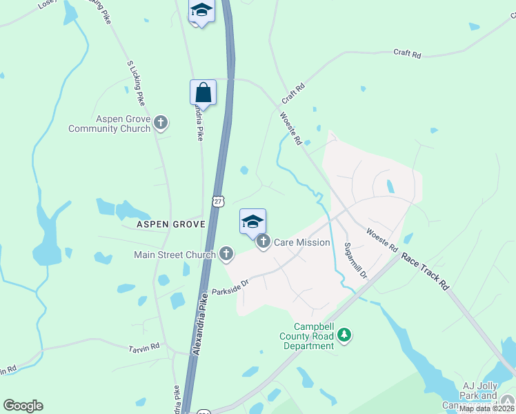 map of restaurants, bars, coffee shops, grocery stores, and more near 1137 Craft Road in Alexandria