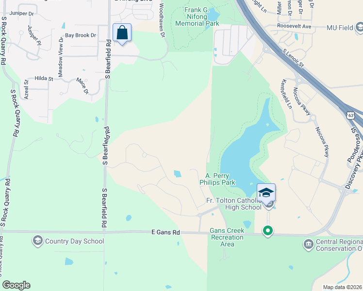 map of restaurants, bars, coffee shops, grocery stores, and more near 4801 North Charleston Circle in Columbia