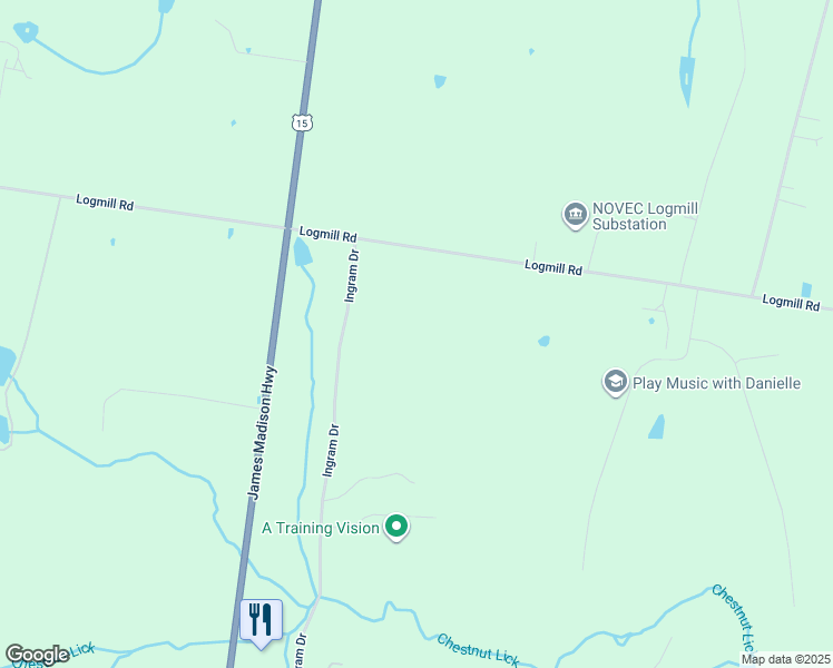 map of restaurants, bars, coffee shops, grocery stores, and more near 2821 Ingram Drive in Haymarket