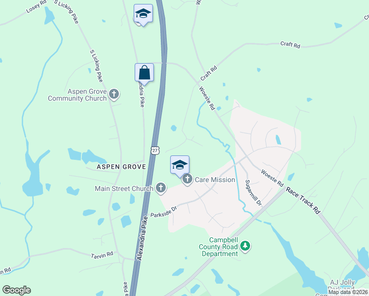 map of restaurants, bars, coffee shops, grocery stores, and more near 1137 Craft Road in Alexandria