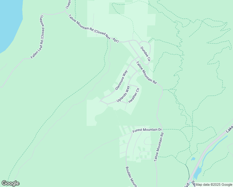 map of restaurants, bars, coffee shops, grocery stores, and more near 290 Glenmore Way in South Lake Tahoe