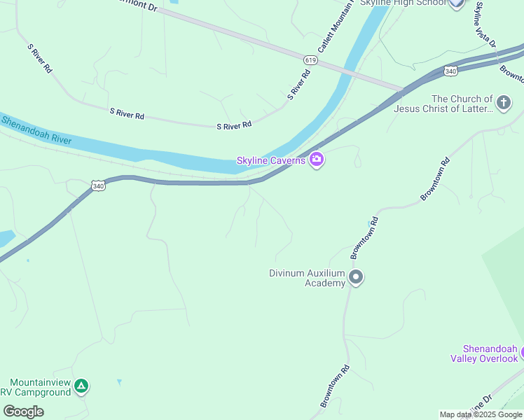 map of restaurants, bars, coffee shops, grocery stores, and more near 66 Snake Road in Front Royal