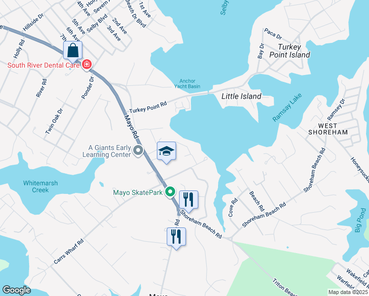 map of restaurants, bars, coffee shops, grocery stores, and more near 1272 Steele Ridge Drive in Edgewater