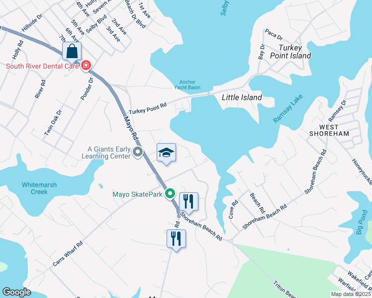 map of restaurants, bars, coffee shops, grocery stores, and more near 1272 Steele Ridge Drive in Edgewater