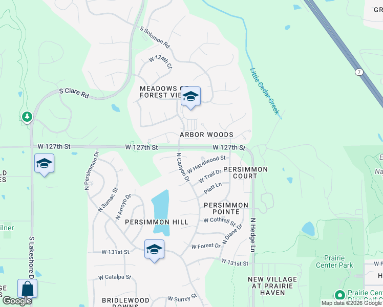 map of restaurants, bars, coffee shops, grocery stores, and more near 2310 Elizabeth in Olathe