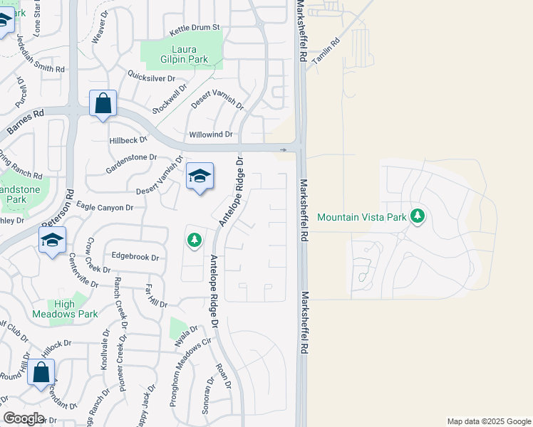 map of restaurants, bars, coffee shops, grocery stores, and more near 7759 Valley Quail Point in Colorado Springs