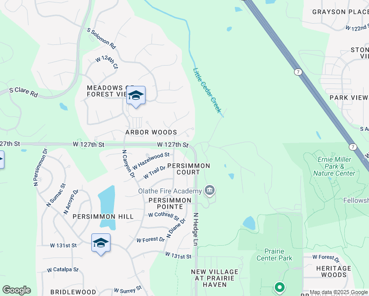 map of restaurants, bars, coffee shops, grocery stores, and more near 1095 North Findley Street in Olathe