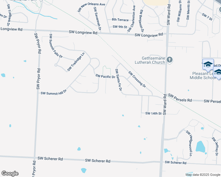 map of restaurants, bars, coffee shops, grocery stores, and more near 1221 Southwest Creekside Drive in Lee's Summit