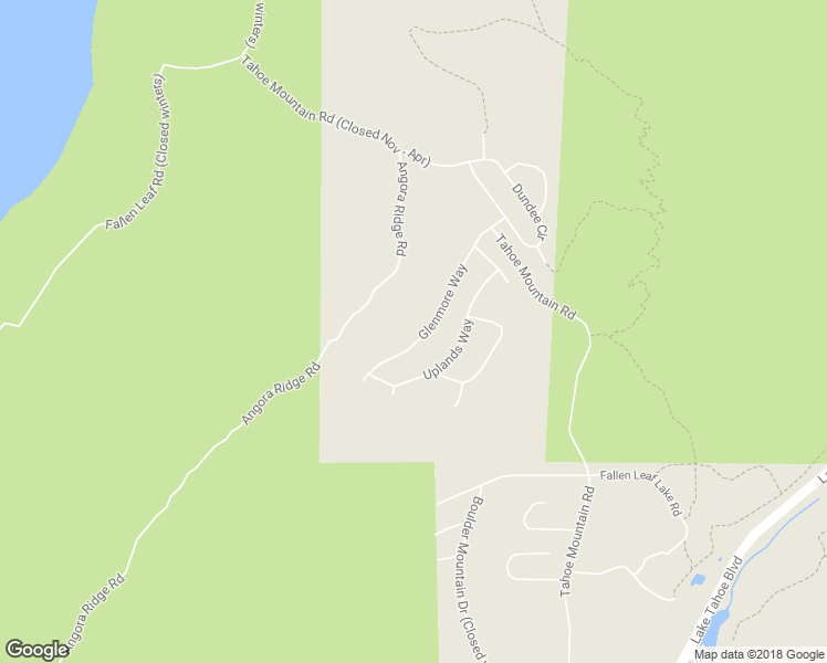 map of restaurants, bars, coffee shops, grocery stores, and more near 290 Glenmore Way in South Lake Tahoe