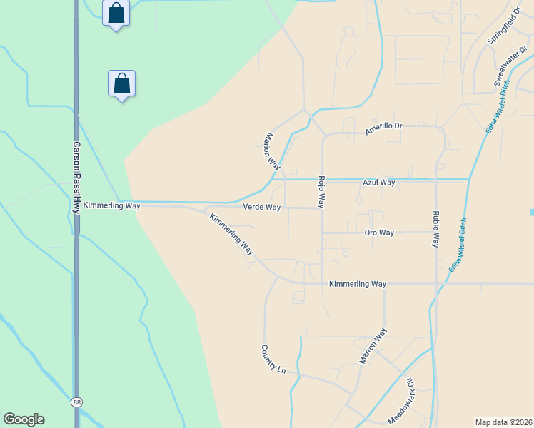 map of restaurants, bars, coffee shops, grocery stores, and more near 1027 Verde Way in Gardnerville