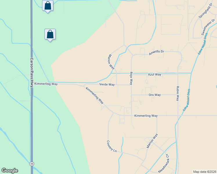 map of restaurants, bars, coffee shops, grocery stores, and more near 1027 Verde Way in Gardnerville