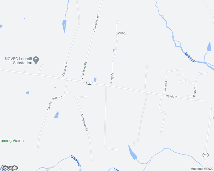 map of restaurants, bars, coffee shops, grocery stores, and more near 2696 Logmill Road in Haymarket