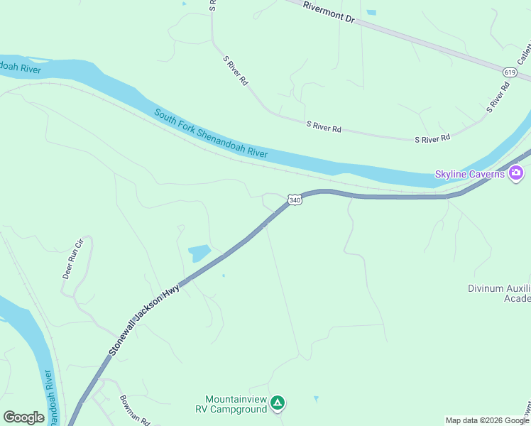 map of restaurants, bars, coffee shops, grocery stores, and more near 9503 Stonewall Jackson Highway in Front Royal