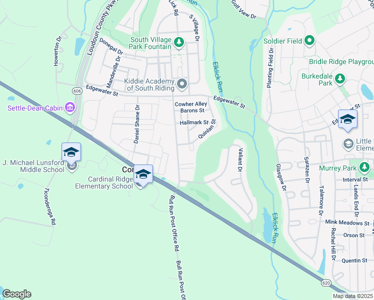 map of restaurants, bars, coffee shops, grocery stores, and more near 25997 Fair Ponds Lane in Chantilly