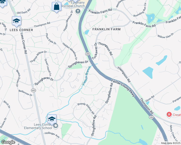 map of restaurants, bars, coffee shops, grocery stores, and more near 13226 Coralberry Drive in Fairfax