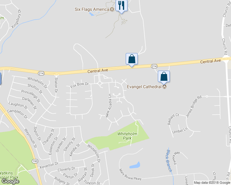 map of restaurants, bars, coffee shops, grocery stores, and more near 13404 Leesburg Place in Upper Marlboro