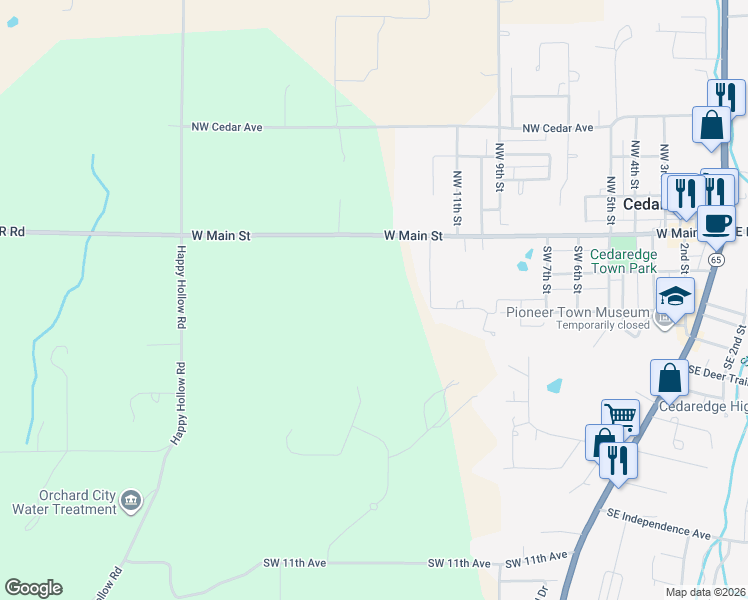 map of restaurants, bars, coffee shops, grocery stores, and more near 1271 West Main Street in Cedaredge