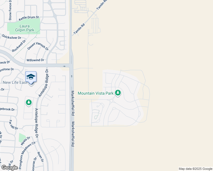 map of restaurants, bars, coffee shops, grocery stores, and more near 4615 Gneiss Loop in Colorado Springs