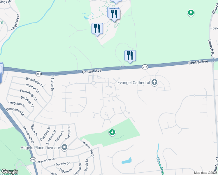 map of restaurants, bars, coffee shops, grocery stores, and more near 13501 Messenger Place in Upper Marlboro