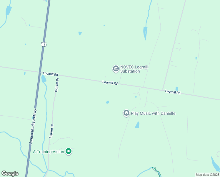map of restaurants, bars, coffee shops, grocery stores, and more near 2628 Logmill Road in Haymarket