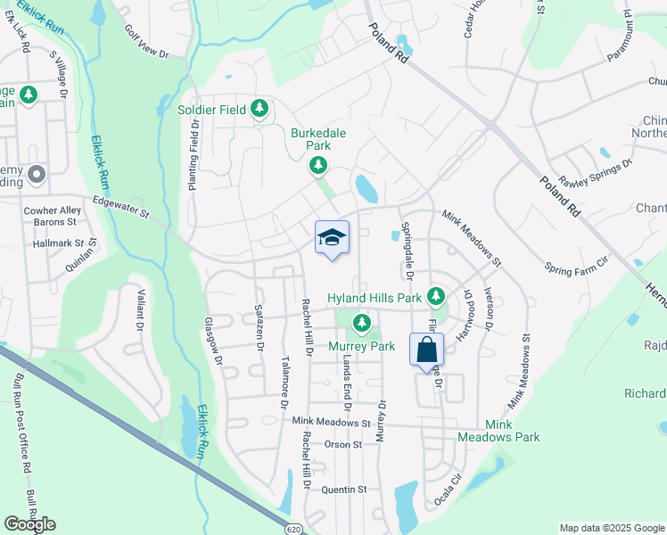 map of restaurants, bars, coffee shops, grocery stores, and more near 43464 Hyland Hills Street in Chantilly