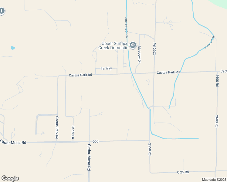 map of restaurants, bars, coffee shops, grocery stores, and more near 25310 Cactus Park Road in Cedaredge