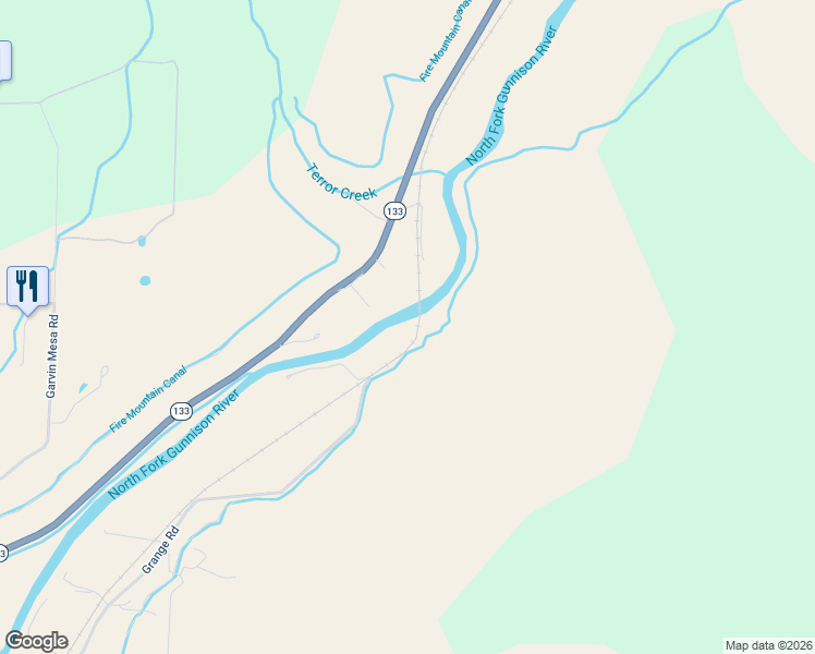 map of restaurants, bars, coffee shops, grocery stores, and more near 42330 Colorado 133 in Paonia