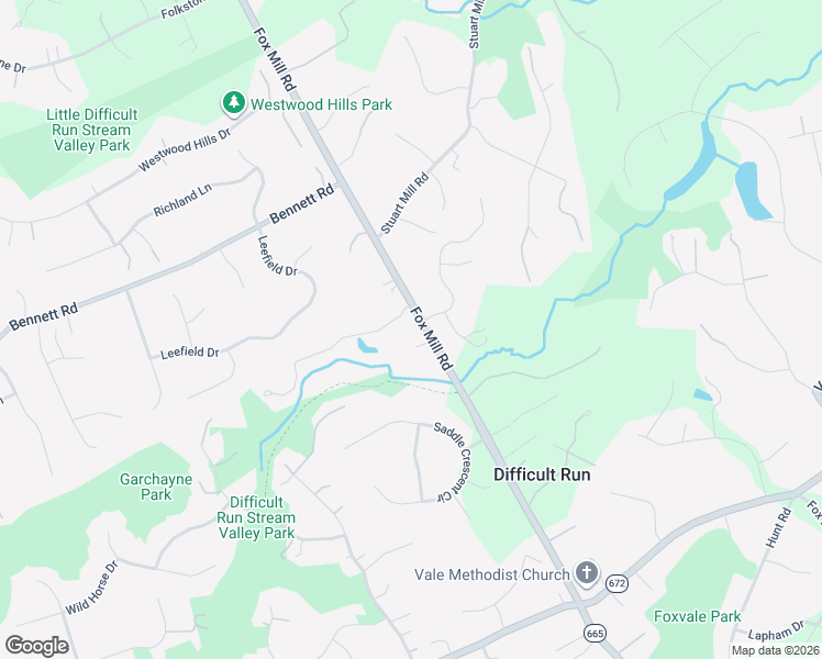 map of restaurants, bars, coffee shops, grocery stores, and more near 3020 Fox Mill Road in Oakton