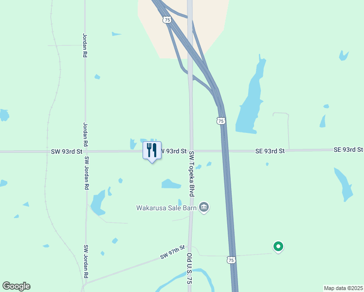 map of restaurants, bars, coffee shops, grocery stores, and more near 148 Southwest 93rd Street in Wakarusa