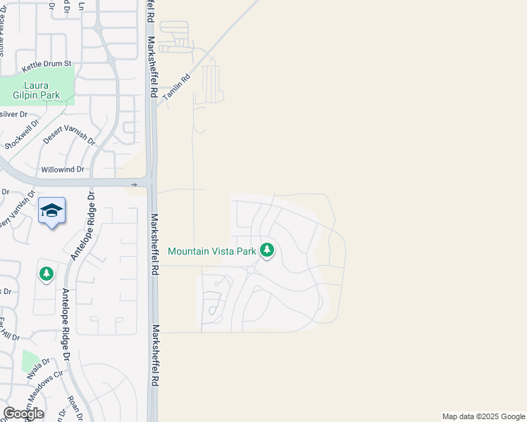 map of restaurants, bars, coffee shops, grocery stores, and more near 4384 Gneiss Loop in Colorado Springs